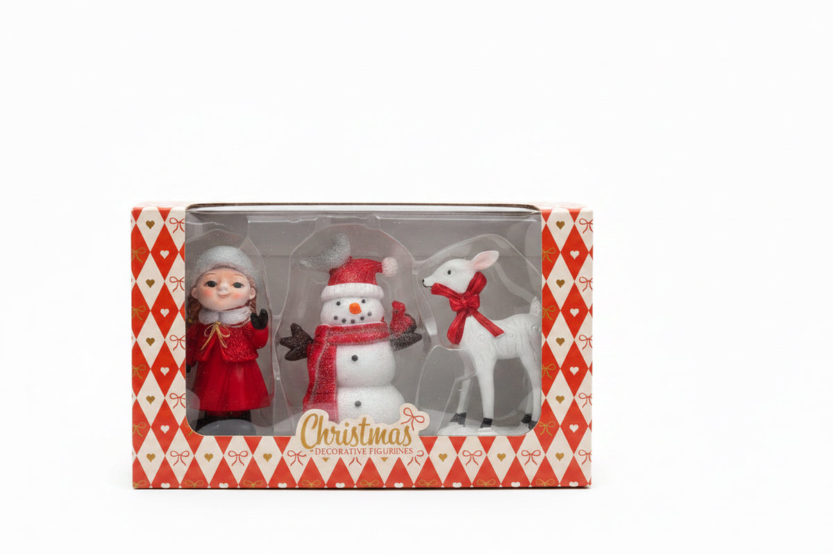 Weihnachtsdeko Figuren Set 3-teilig Nostalgie Christbaumschmuck Deko NEU OVP