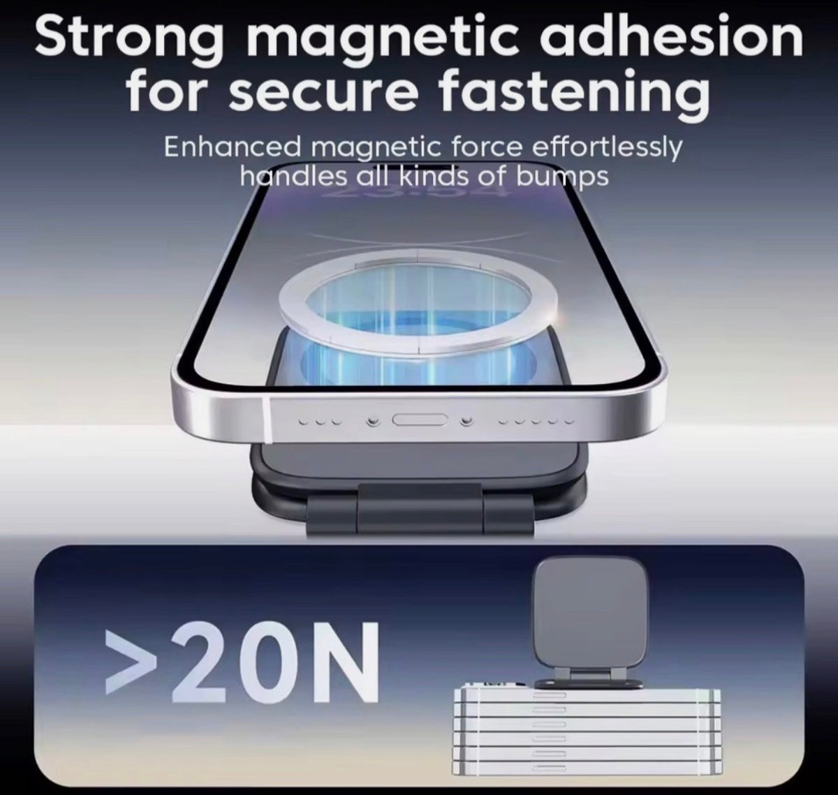 2 x Magnetische Auto-Handyhalterung Ultrastark Faltbar 360° Universal Schwarz
