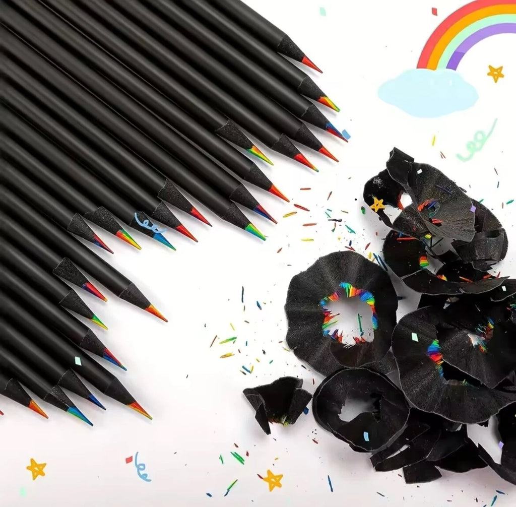 12er Set Regenbogenstifte 3,3 mm Buntstifte Holz Zeichnen Malstift Kinder
