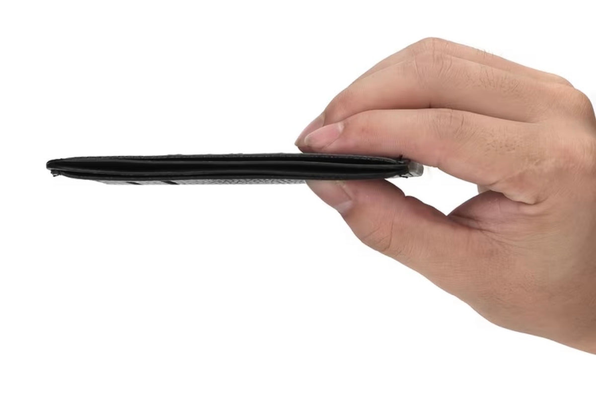 Slim Wallet Kartenetui Geldbörse Münzfach Kunstleder Dünnes Portemonnaie NEU