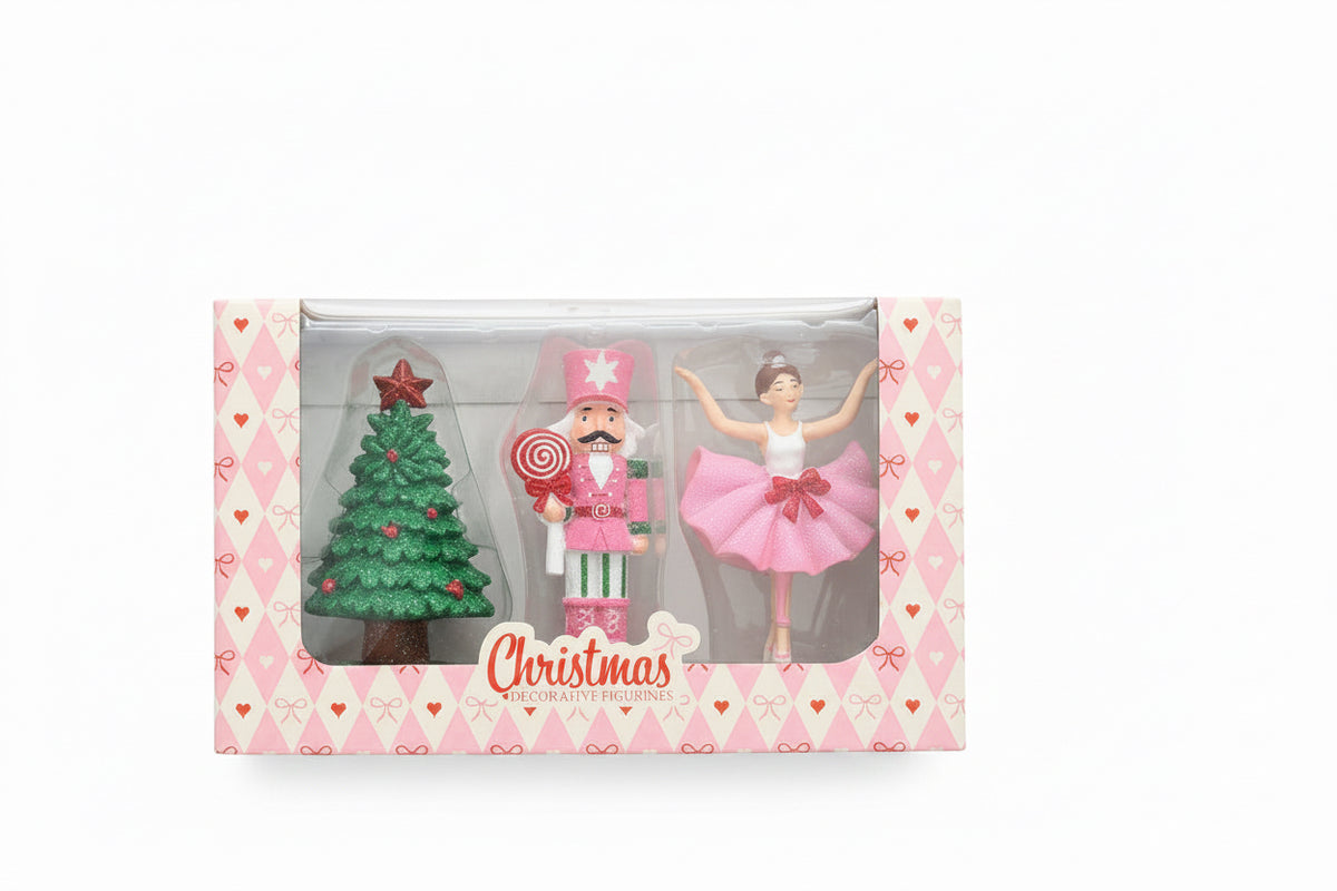 Weihnachtsdeko Figuren Set 3-teilig Nostalgie Christbaumschmuck Deko NEU OVP