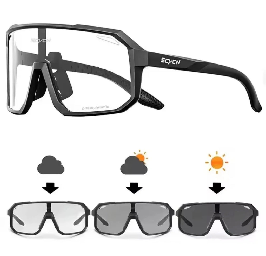 SCVCN Fahrradbrille Photochrom Herren Damen Radbrille MTB Sonnenbrille UV Sport