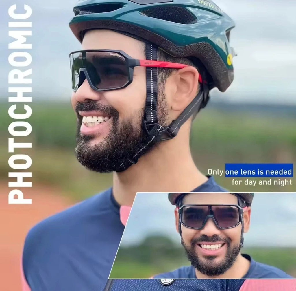 SCVCN Fahrradbrille Photochrom Herren Damen Radbrille MTB Sonnenbrille UV Sport