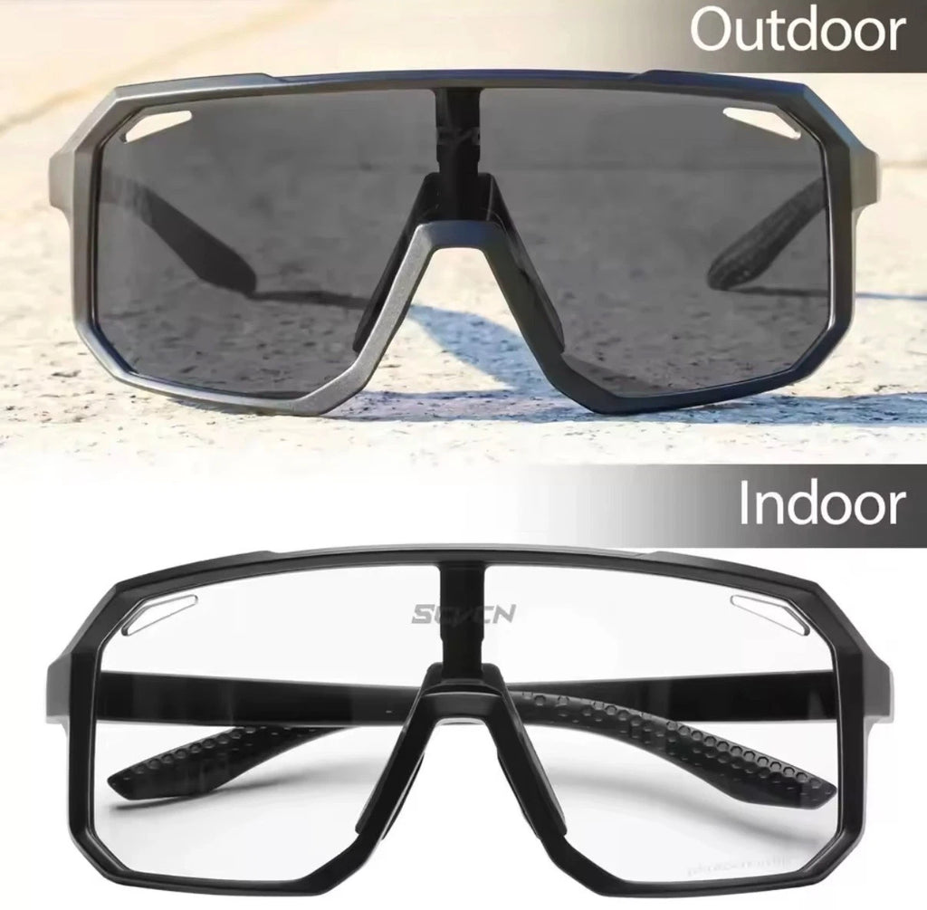 SCVCN Fahrradbrille Photochrom Herren Damen Radbrille MTB Sonnenbrille UV Sport