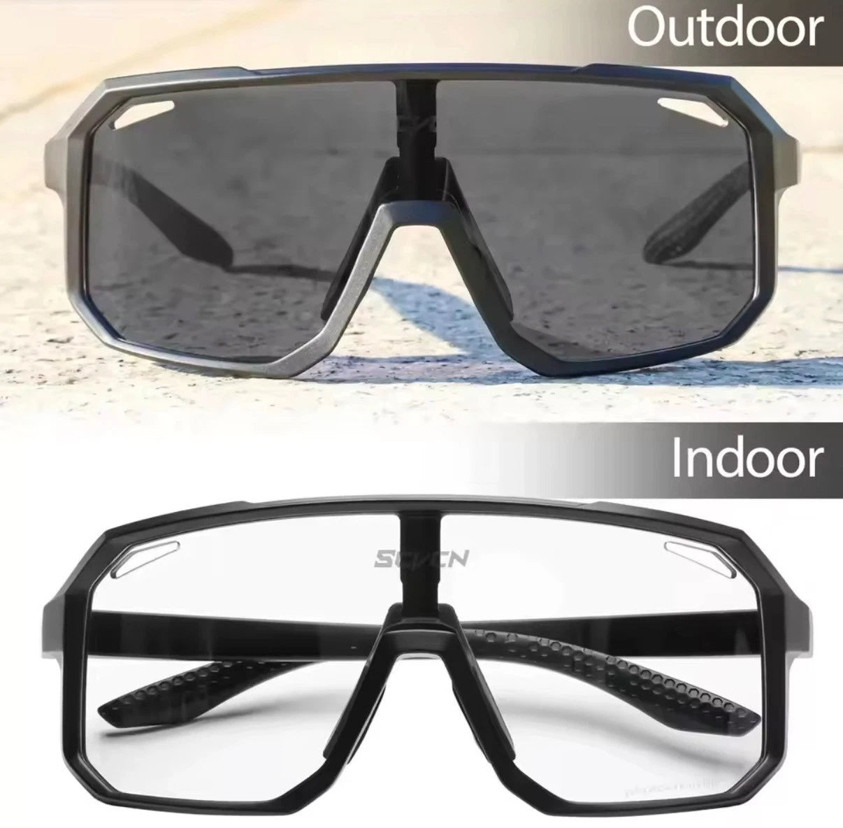 SCVCN Fahrradbrille Photochrom Herren Damen Radbrille MTB Sonnenbrille UV Sport