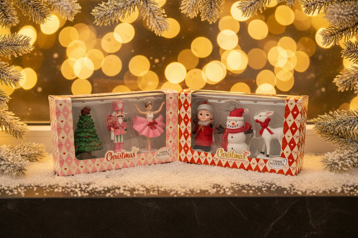 Weihnachtsdeko Figuren Set 3-teilig Nostalgie Christbaumschmuck Deko NEU OVP