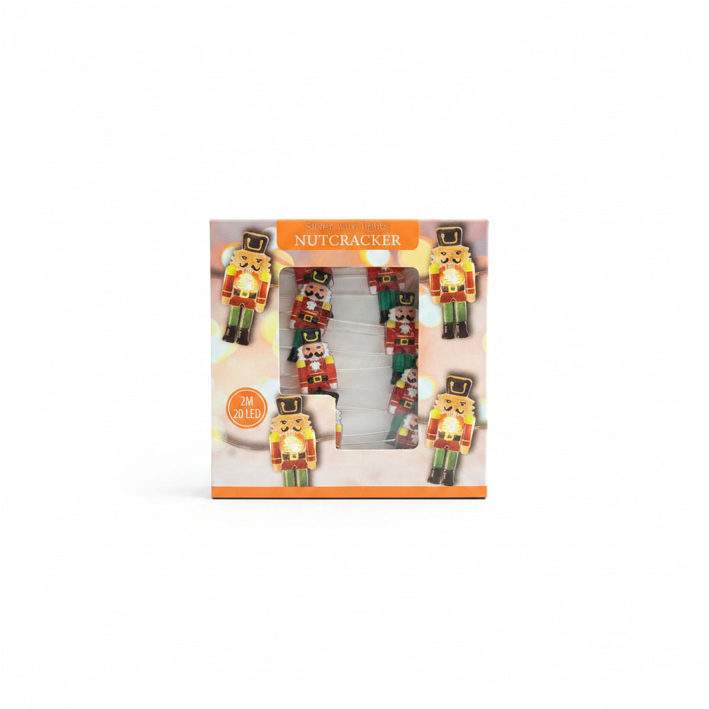 3x LED Drahtlichterkette Weihnachten Deko Set Nikolaus Nussknacker Schneemann