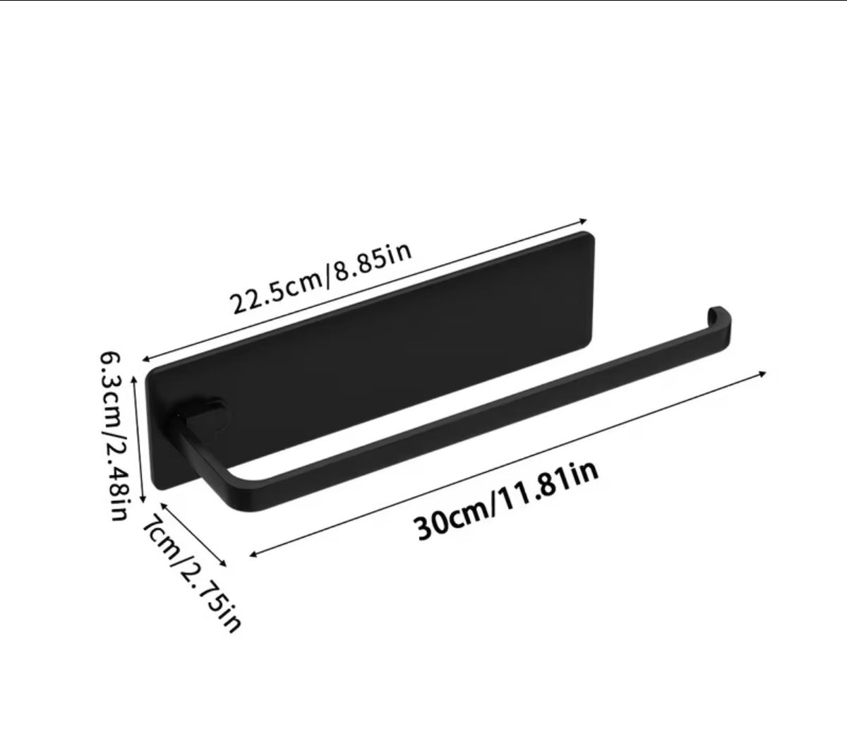 Küchenpapierhalter Schwarz Unterbau Papierrollenhalter Ohne Bohren Schrank NEU