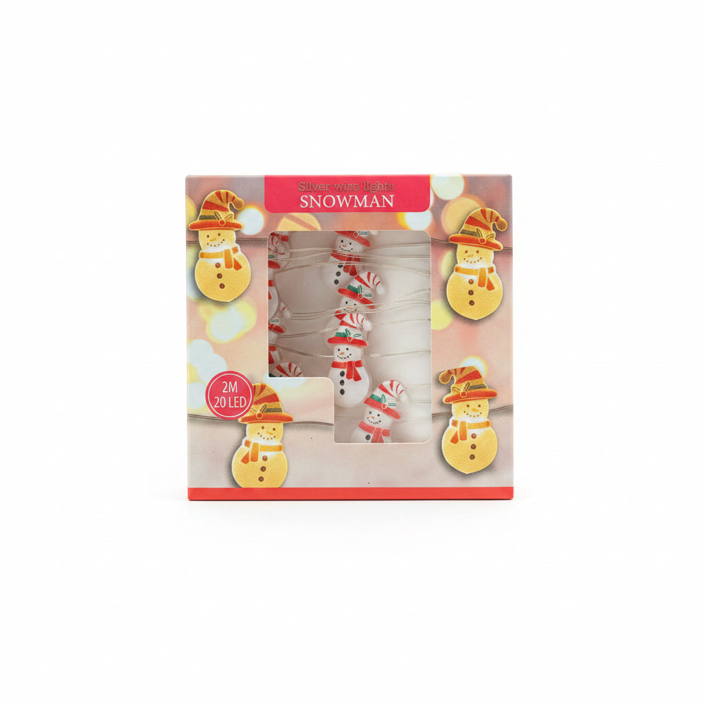 3x LED Drahtlichterkette Weihnachten Deko Set Nikolaus Nussknacker Schneemann