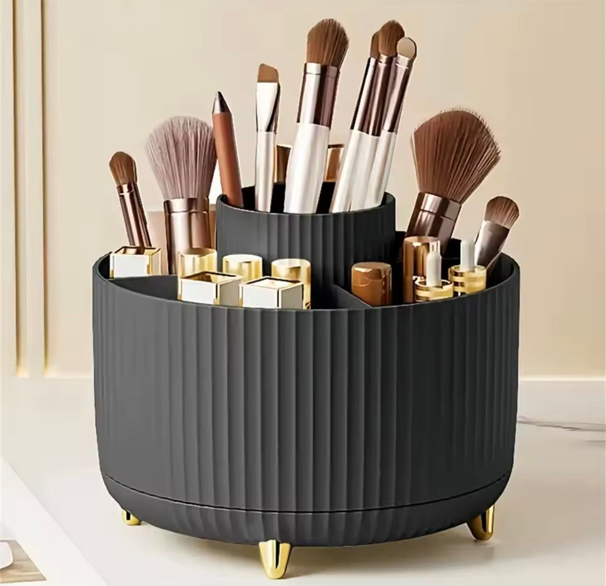 360° Drehbarer Make-up Organizer Pinselhalter Kosmetik Aufbewahrung 5 Fächer NEU