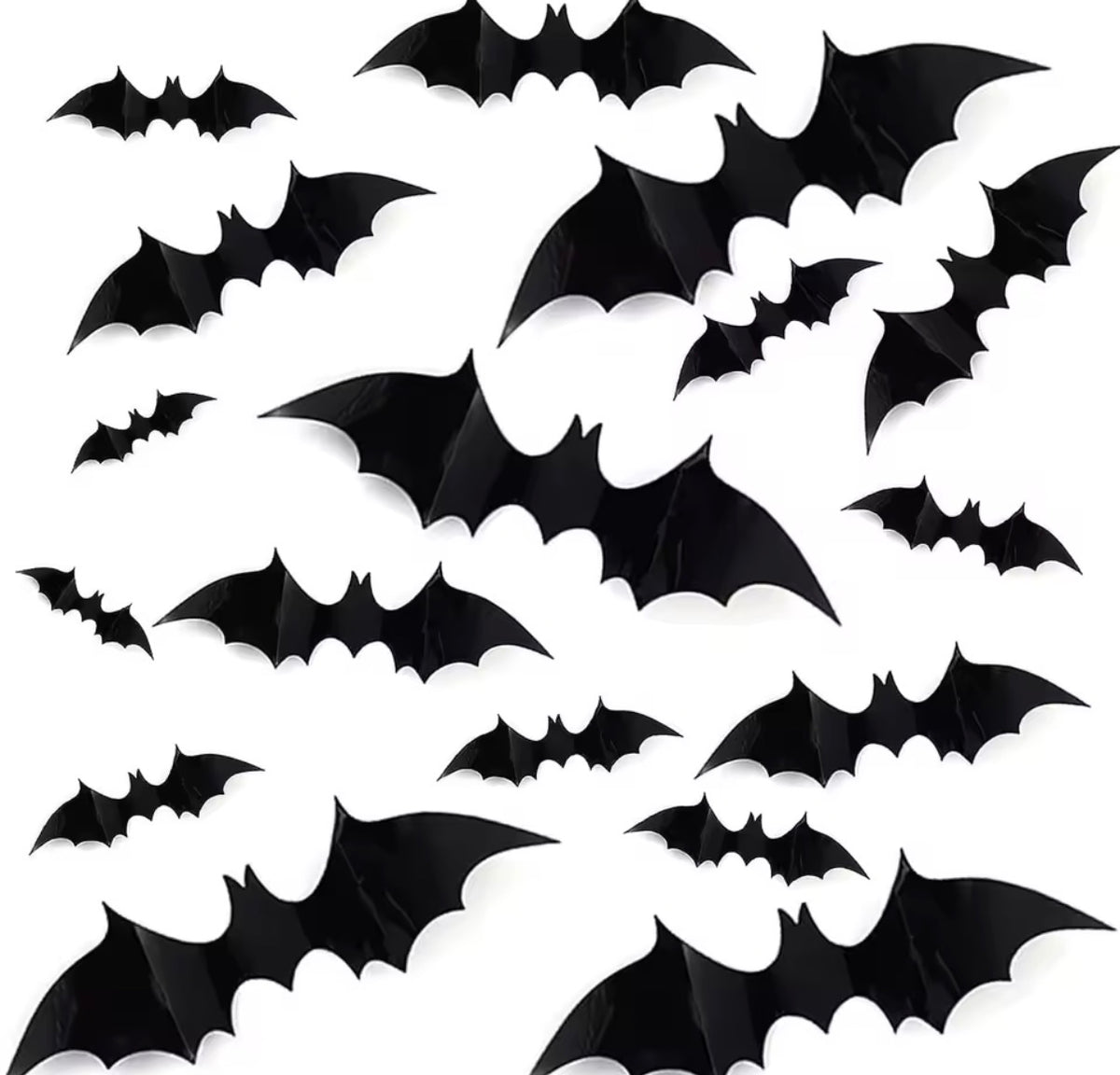 Halloween Deko 24x 3D Fledermäuse Spinnen Wanddeko PVC Fenster Tür Party