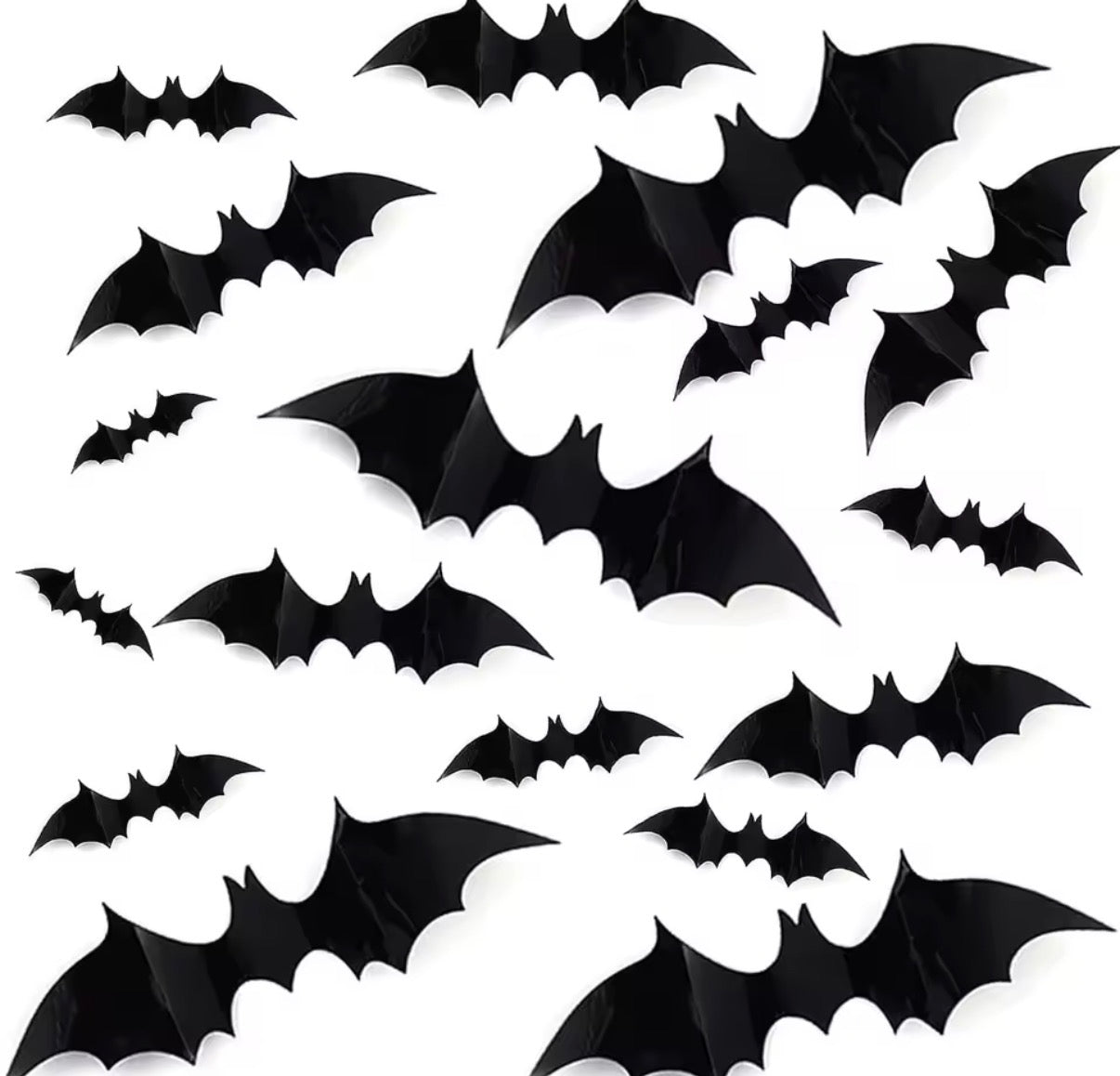 Halloween Deko 24x 3D Fledermäuse Spinnen Wanddeko PVC Fenster Tür Party