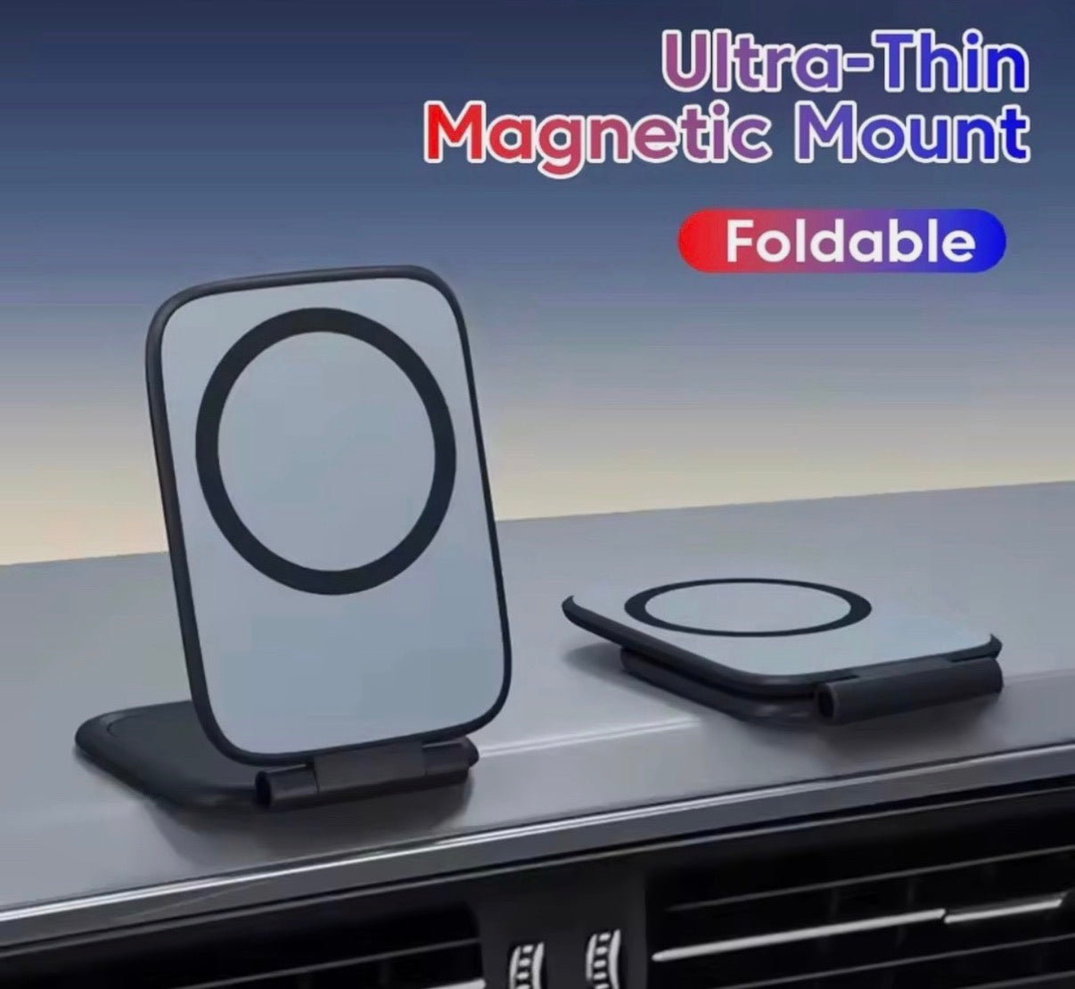 Magnetische Auto-Handyhalterung Ultrastark Faltbar 360° Universal Schwarz