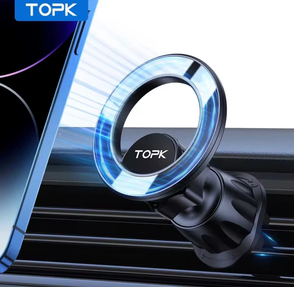TOPK MagSafe Handyhalter Auto Magnet Lüftung 360° Smartphone Halter Neu